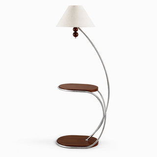 Aria Curved Shelf Floor Lamp-Neutral Decor