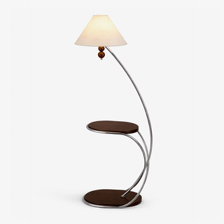 Aria Curved Shelf Floor Lamp-Neutral Decor
