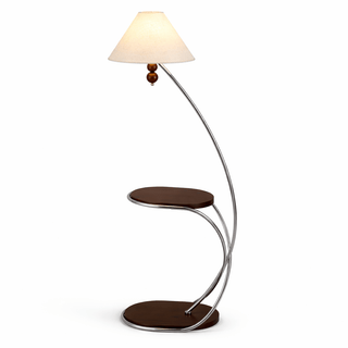 Aria Curved Shelf Floor Lamp-Neutral Decor