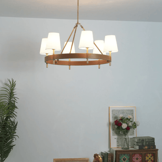 Arianna Leather Chandelier-Neutral Decor