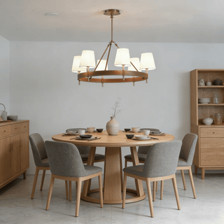 Arianna Leather Chandelier-Neutral Decor