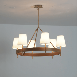 Arianna Leather Chandelier-Neutral Decor