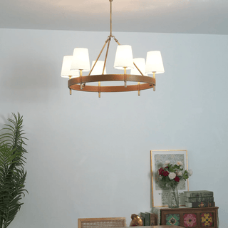 Arianna Leather Chandelier-Neutral Decor