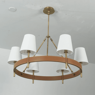 Arianna Leather Chandelier-Neutral Decor