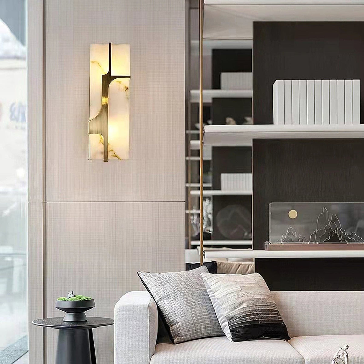 Ariel Wall Lamp Alabaster & Brass Elegance-Neutral Decor