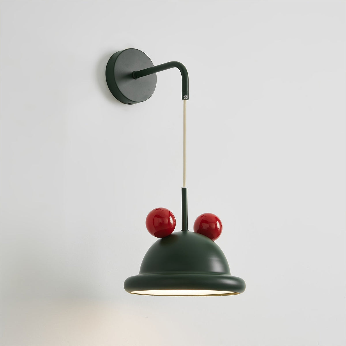 View from below the lamp, showing the light diffuser.
