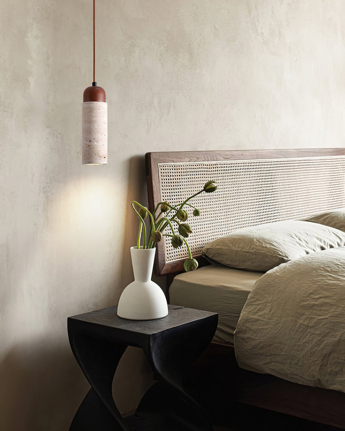 Arlene Pendant Lamp hanging in a minimalist kitchen.