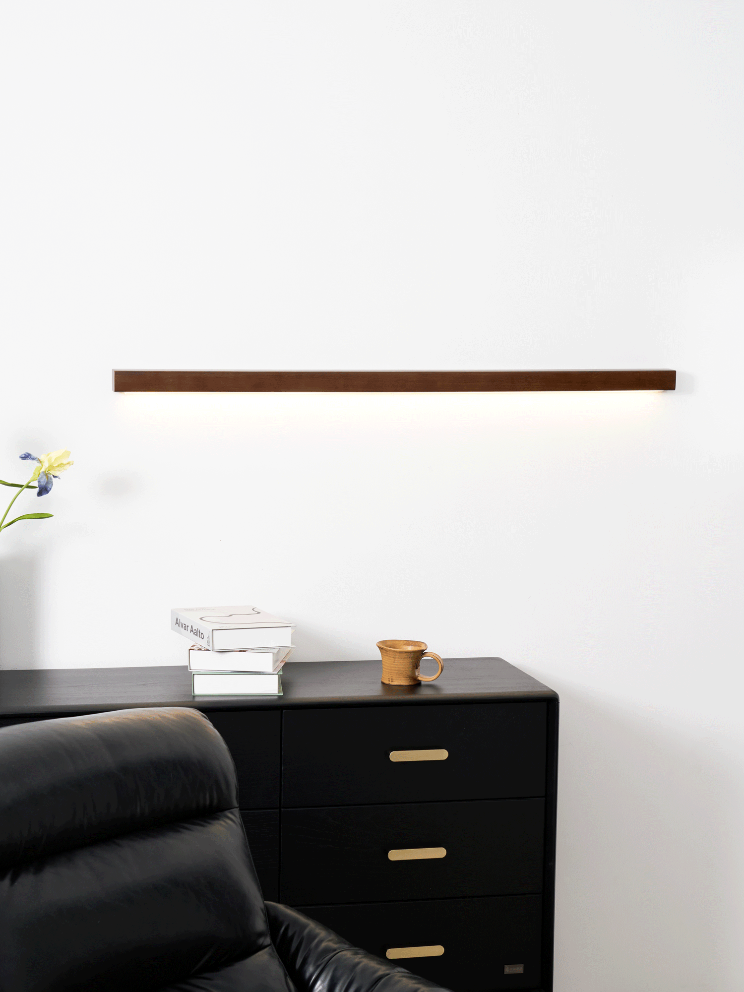 Seveny Applique Murale Linéaire Bois et LED Design Minimaliste-Cielum