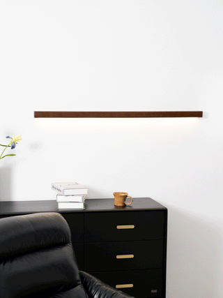 Lustra Applique Murale Linéaire Bois et LED Design Minimaliste-Luire