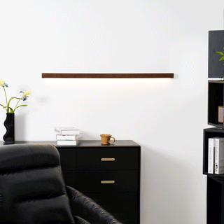 Lustra Applique Murale Linéaire Bois et LED Design Minimaliste-Luire