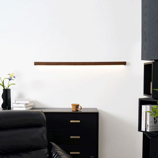 Lustra Applique Murale Linéaire Bois et LED Design Minimaliste-Luire