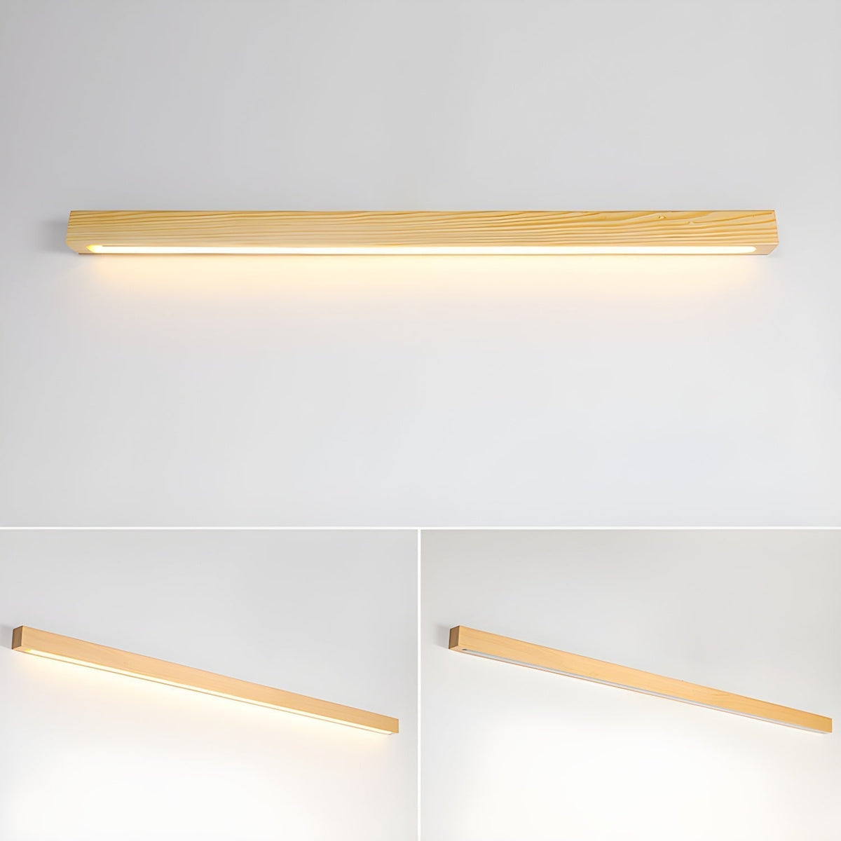 Seveny Applique Murale Linéaire Bois et LED Design Minimaliste-Cielum