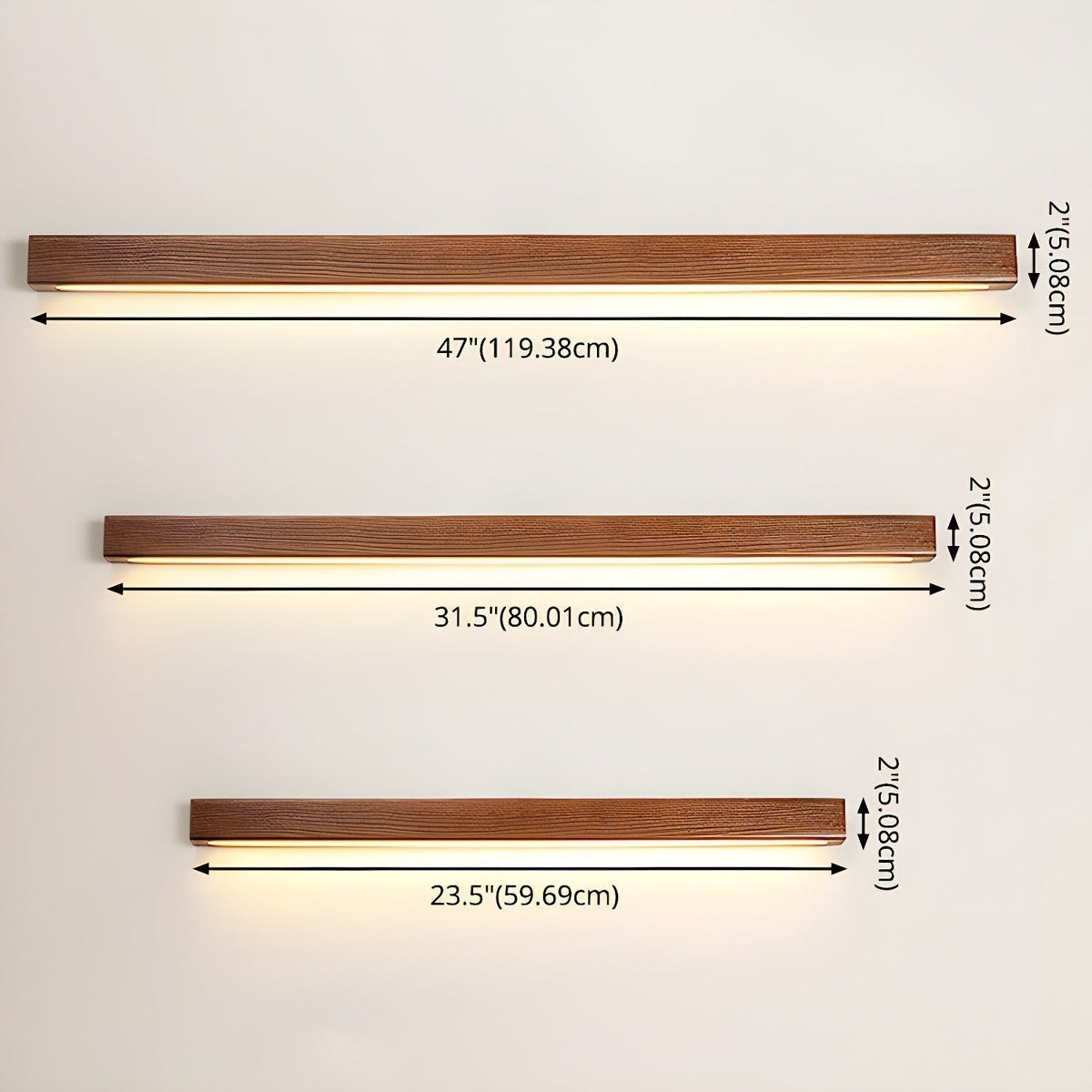Seveny Applique Murale Linéaire Bois et LED Design Minimaliste-Cielum