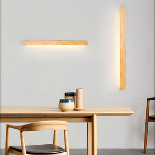 Lustra Applique Murale Linéaire Bois et LED Design Minimaliste-Luire