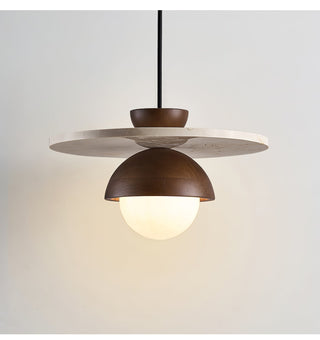 Vera Travertin Verre Pendentif Lumière Design
