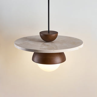 Vera Travertin Verre Pendentif Lumière Design