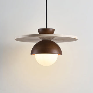 Vera Travertin Verre Pendentif Lumière Design
