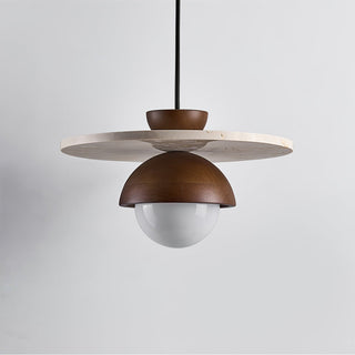 Vera Travertin Verre Pendentif Lumière Design