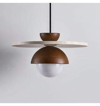 Vera Travertin Verre Pendentif Lumière Design