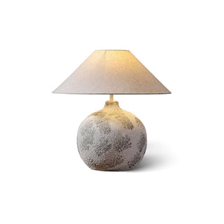 Riona Lampe de Table en Tissu Naturel Et Céramique