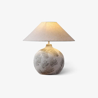 Riona Lampe de Table en Tissu Naturel Et Céramique