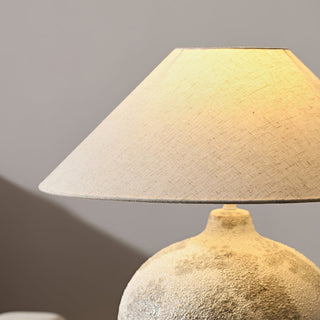 Riona Lampe de Table en Tissu Naturel Et Céramique