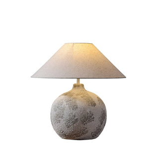 Riona Lampe de Table en Tissu Naturel Et Céramique