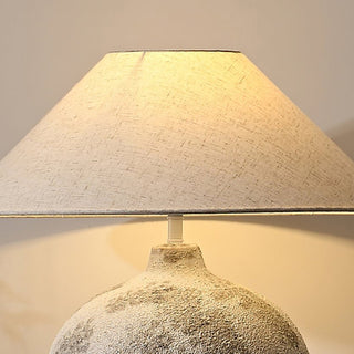 Riona Lampe de Table en Tissu Naturel Et Céramique