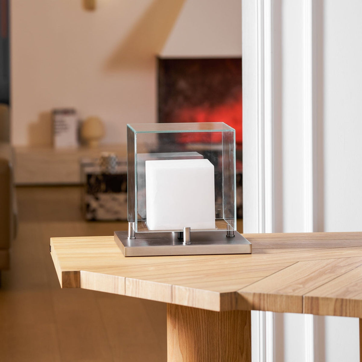 Cubo Alabaster Table Lamp-Neutral Decor