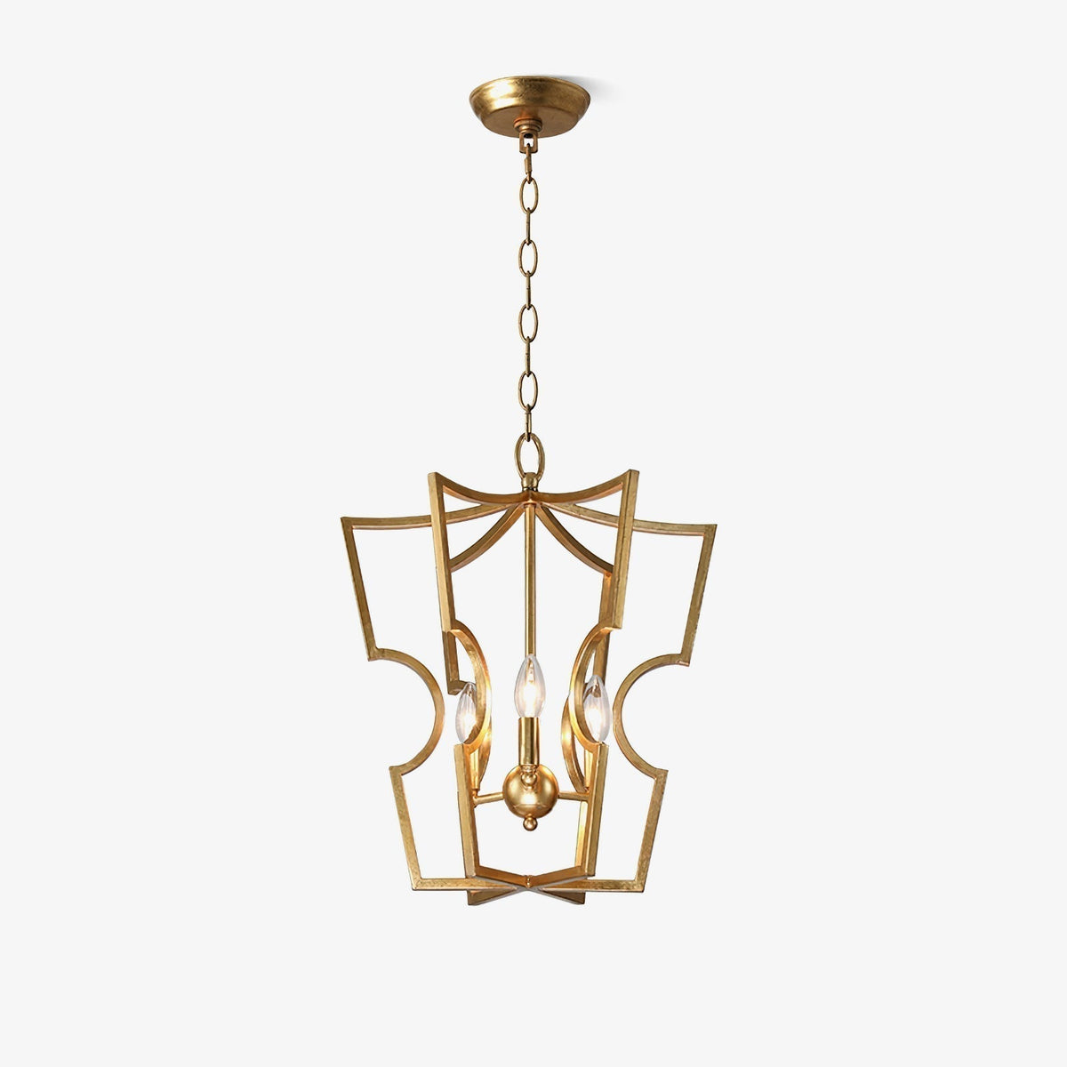 Mavien Lustre Cadre Lanternes Doré