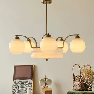 Lustra Lustre Art Déco Vintage avec Abat-jour en Verre