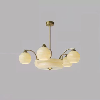 Lustra Lustre Art Déco Vintage avec Abat-jour en Verre