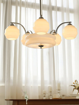Lustra Lustre Art Déco Vintage avec Abat-jour en Verre