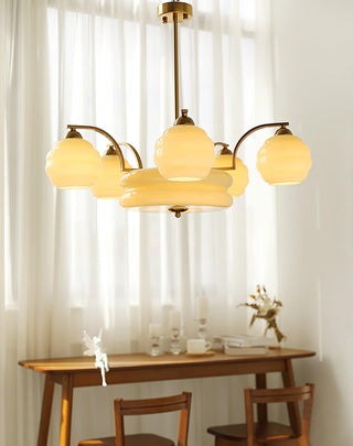 Lustra Lustre Art Déco Vintage avec Abat-jour en Verre