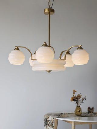 Lustra Lustre Art Déco Vintage avec Abat-jour en Verre