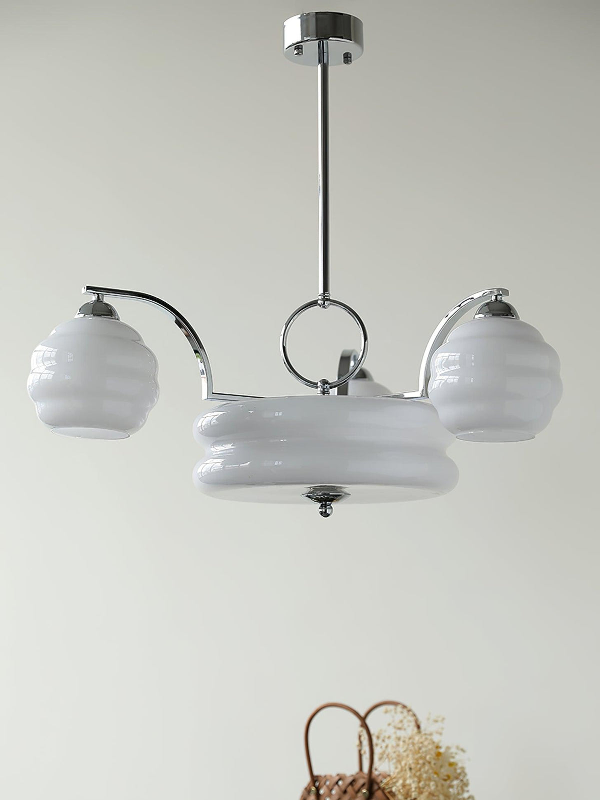 Eviona Lustre Art Déco Vintage avec Abat-jour en Verre