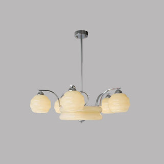 Lustra Lustre Art Déco Vintage avec Abat-jour en Verre