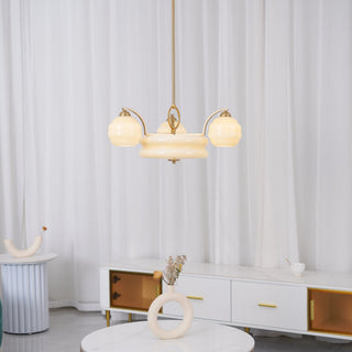 Lustra Lustre Art Déco Vintage avec Abat-jour en Verre