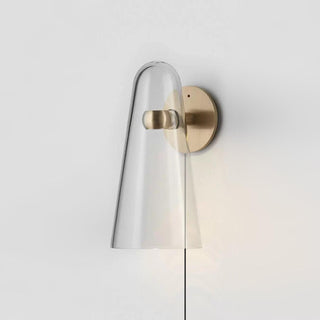 Conical Glass Plug-in Wall Lamp-Neutral Decor