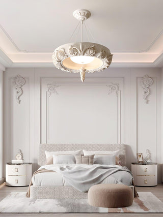 Rococo Lustre Suspension en Plâtre