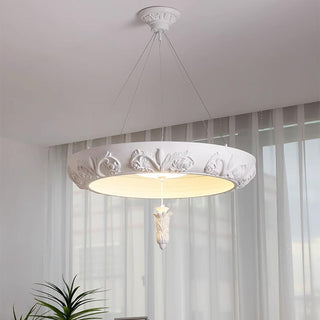 Rococo Lustre Suspension en Plâtre