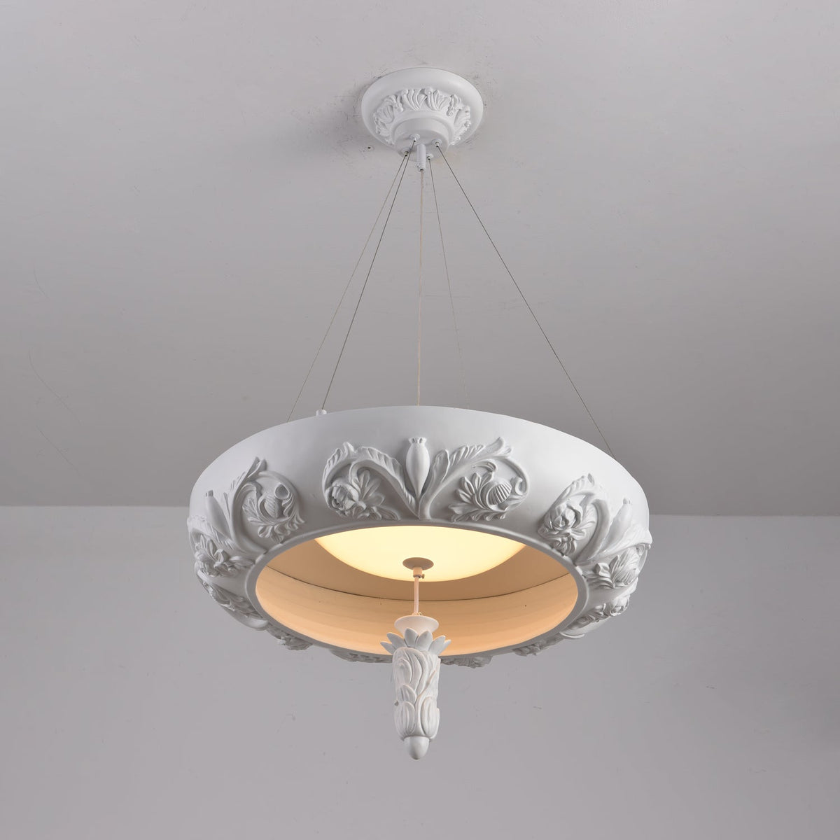 Rococo Lustre Suspension en Plâtre