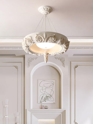 Rococo Lustre Suspension en Plâtre