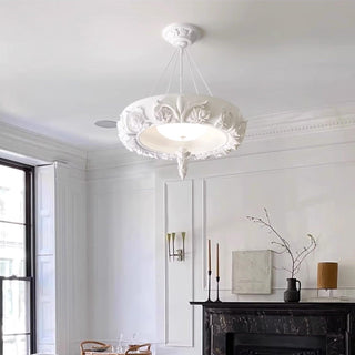Rococo Lustre Suspension en Plâtre