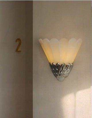 Marbe Applique Murale Vintage en Albâtre à Pétales