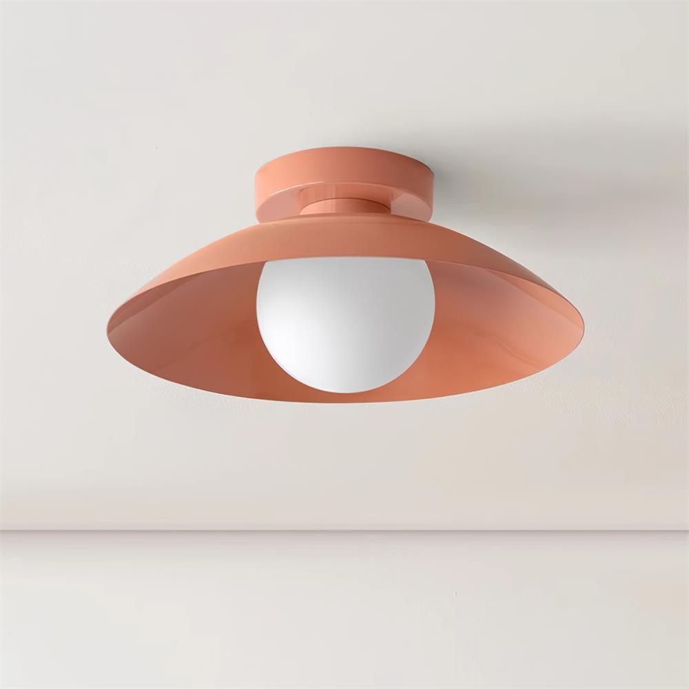 Ceiling Light in Metal Canopy and Glass with Color Options-Neutral Decor