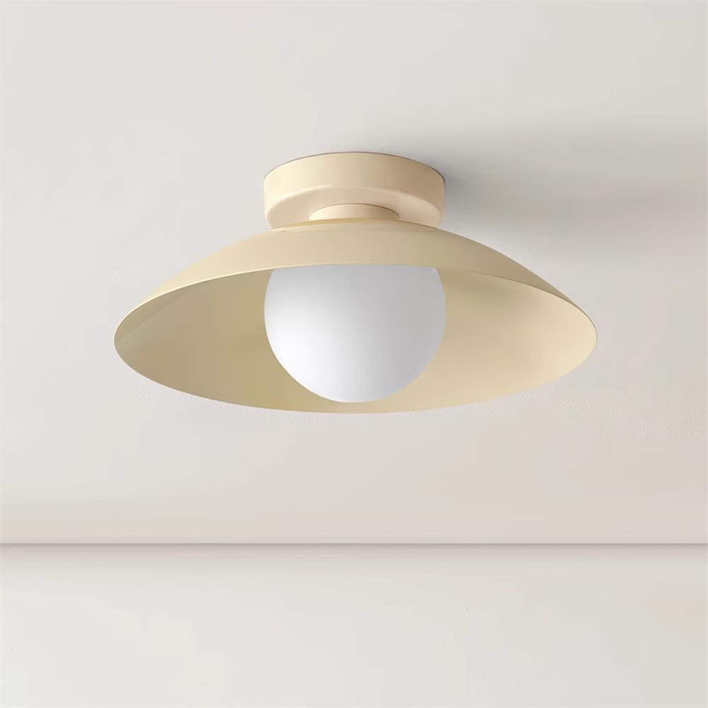 Ceiling Light in Metal Canopy and Glass with Color Options-Neutral Decor