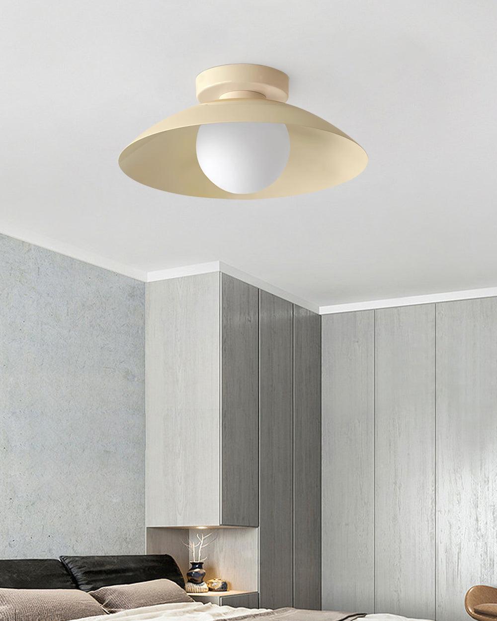 Ceiling Light in Metal Canopy and Glass with Color Options-Neutral Decor