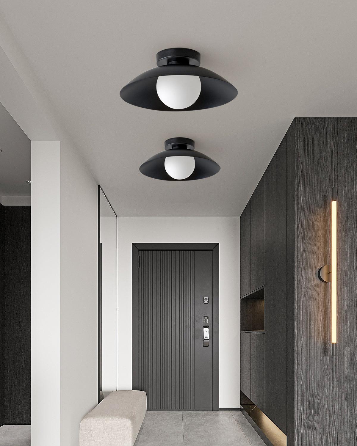 Ceiling Light in Metal Canopy and Glass with Color Options-Neutral Decor