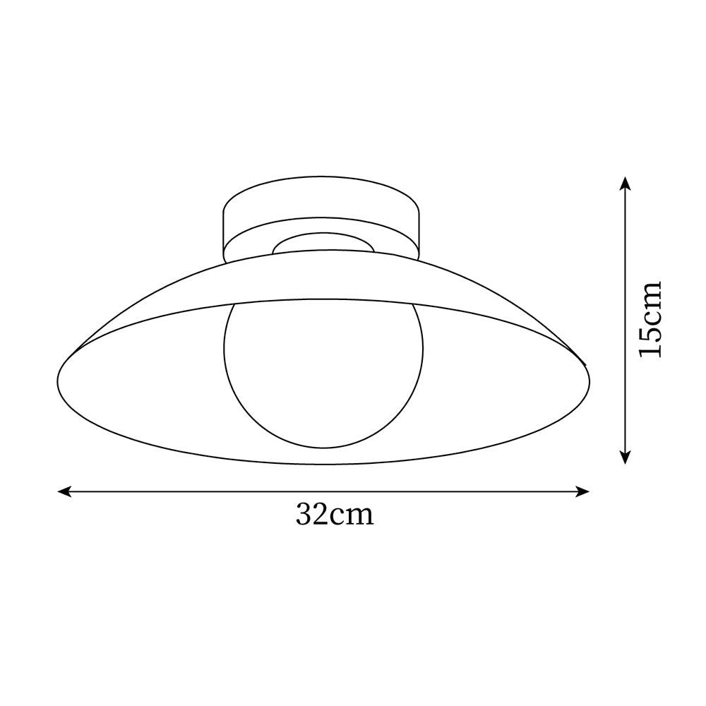 Ceiling Light in Metal Canopy and Glass with Color Options-Neutral Decor